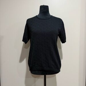 Vintage Pendleton Black Textured Short Sleeve Sweater